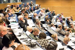 Crowded plenary hall