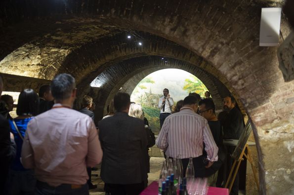 Evening reception in the vaulted cellars of the wine museum