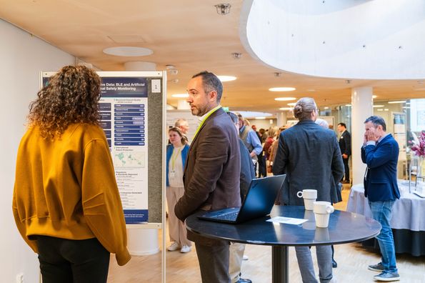 People talking during a break